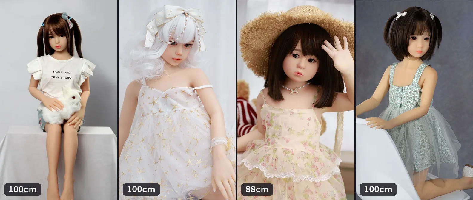 AXB Doll の小柄モデルの全身（A-2 100cm・A09 100cm・GA01 88cm・A10 100cm）